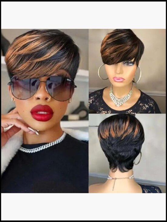 Short Pixie Cut Wig Layered Human Hair Glueless Daily Wear Chic Style main image 4